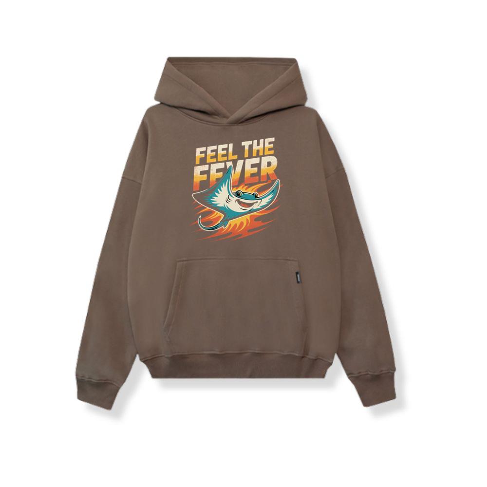 Feel the Fever Retro Skateboard Cartoon Design Hoodie