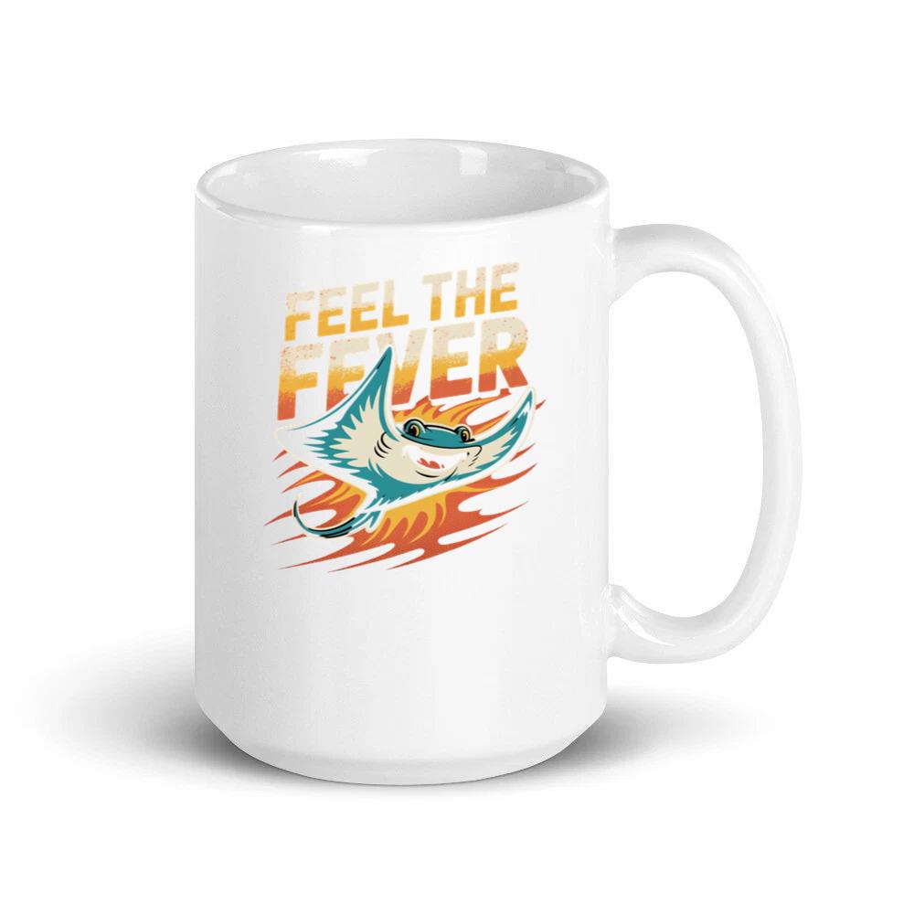 Feel the Fever Retro Skateboard Cartoon Design Mug