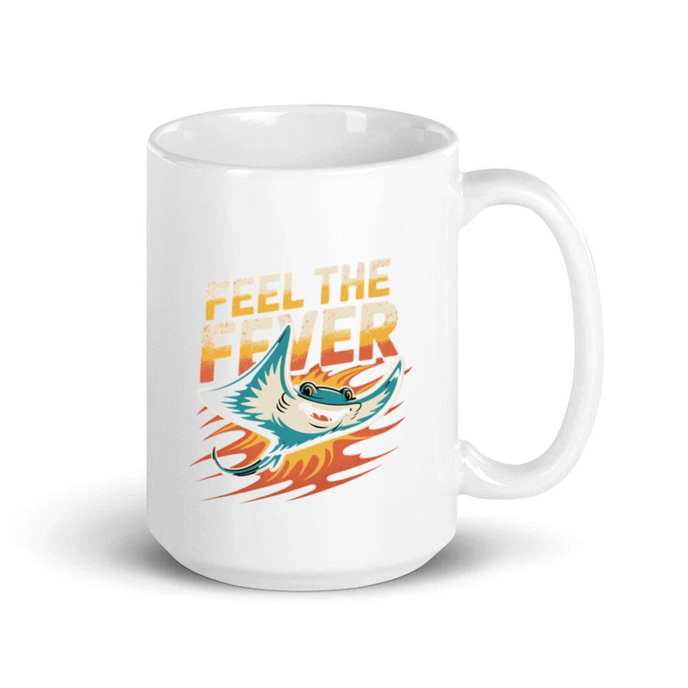 Feel the Fever Retro Skateboard Cartoon Design Mug
