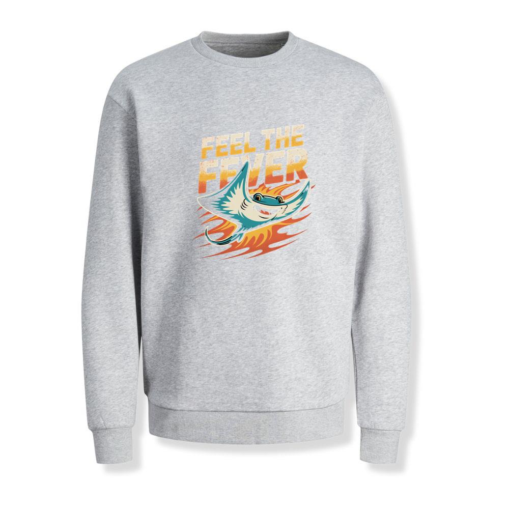 Feel the Fever Retro Skateboard Cartoon Design Sweatshirt
