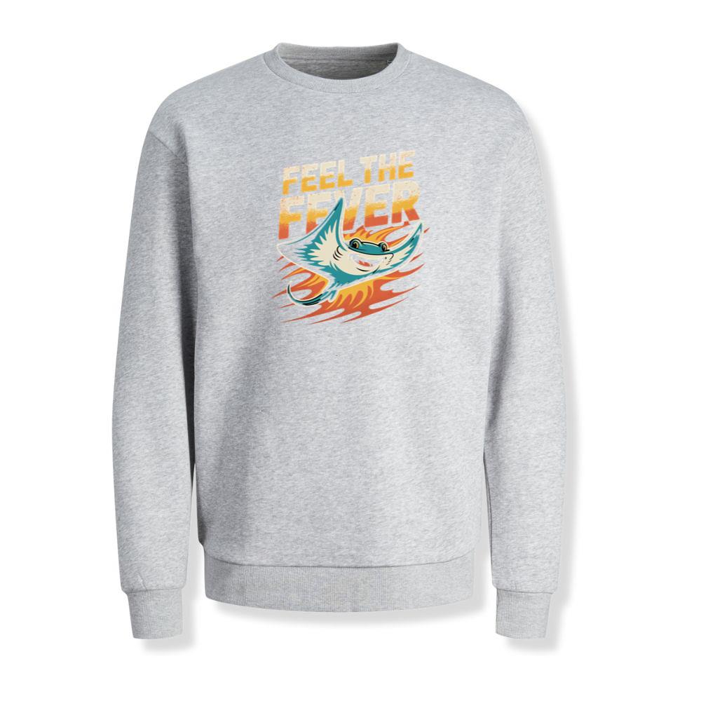 Feel the Fever Retro Skateboard Cartoon Design Sweatshirt