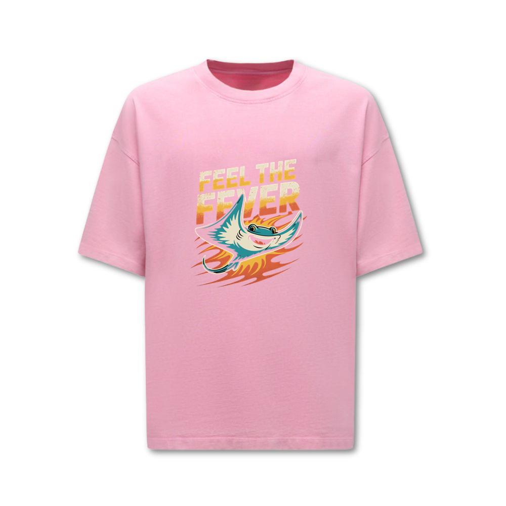 Feel the Fever Retro Skateboard Cartoon Design T-Shirt