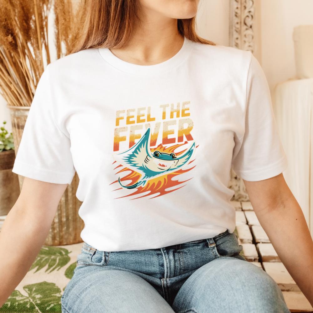 Feel the Fever Retro Skateboard Cartoon Design T-Shirt