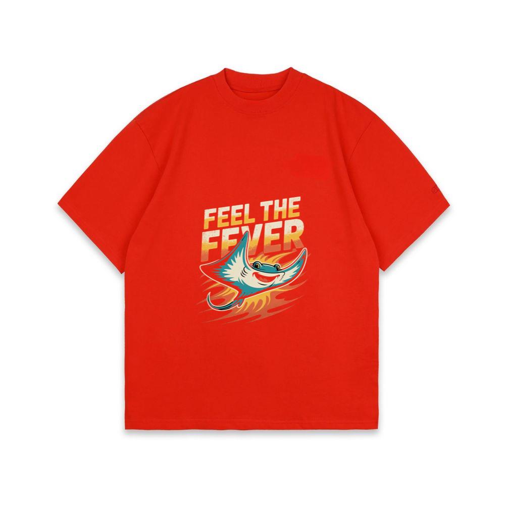 Feel the Fever Retro Skateboard Cartoon Design T-Shirt