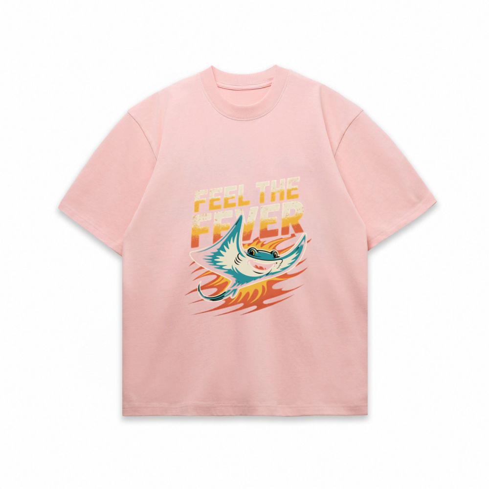 Feel the Fever Retro Skateboard Cartoon Design T-Shirt