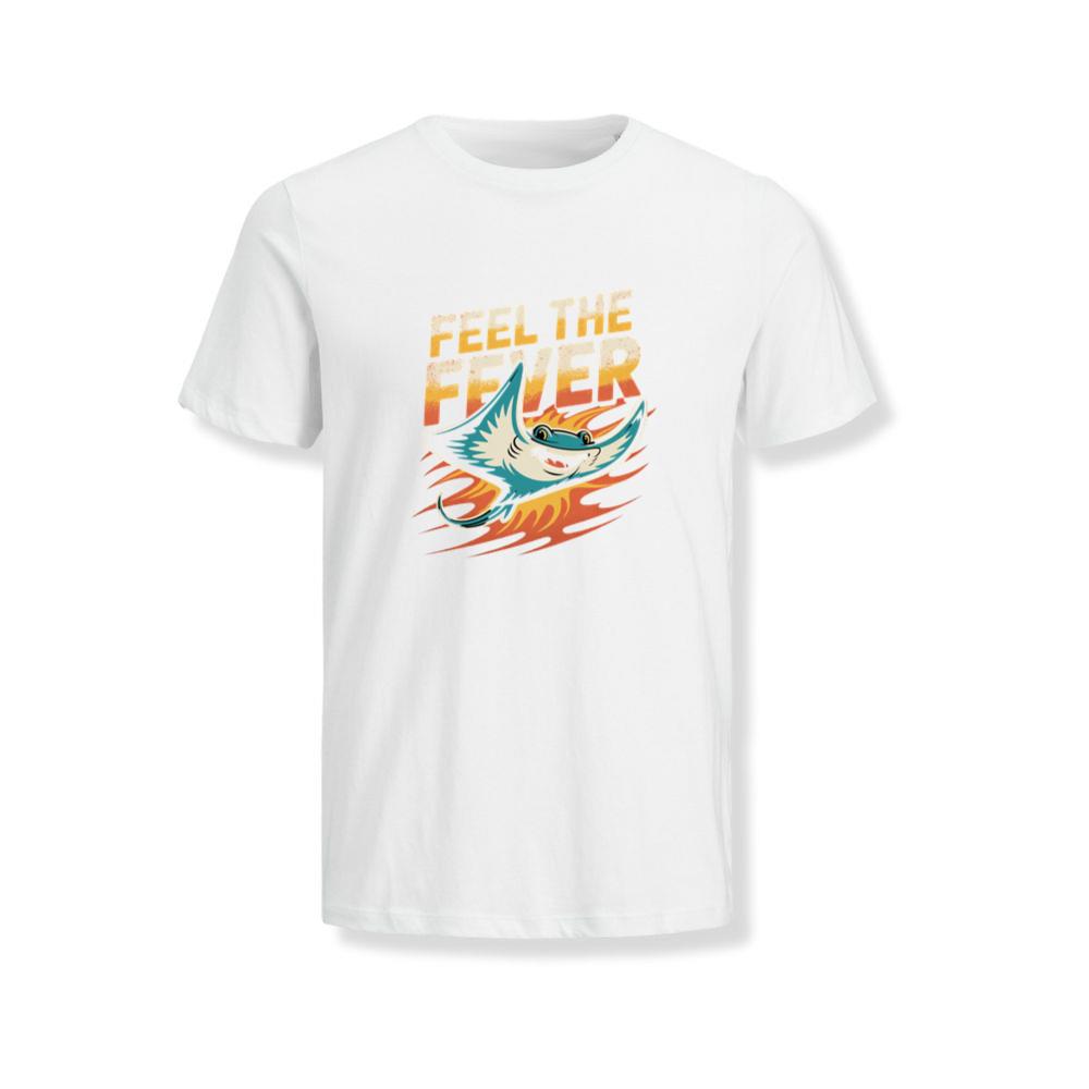 Feel the Fever Retro Skateboard Cartoon Design T-Shirt