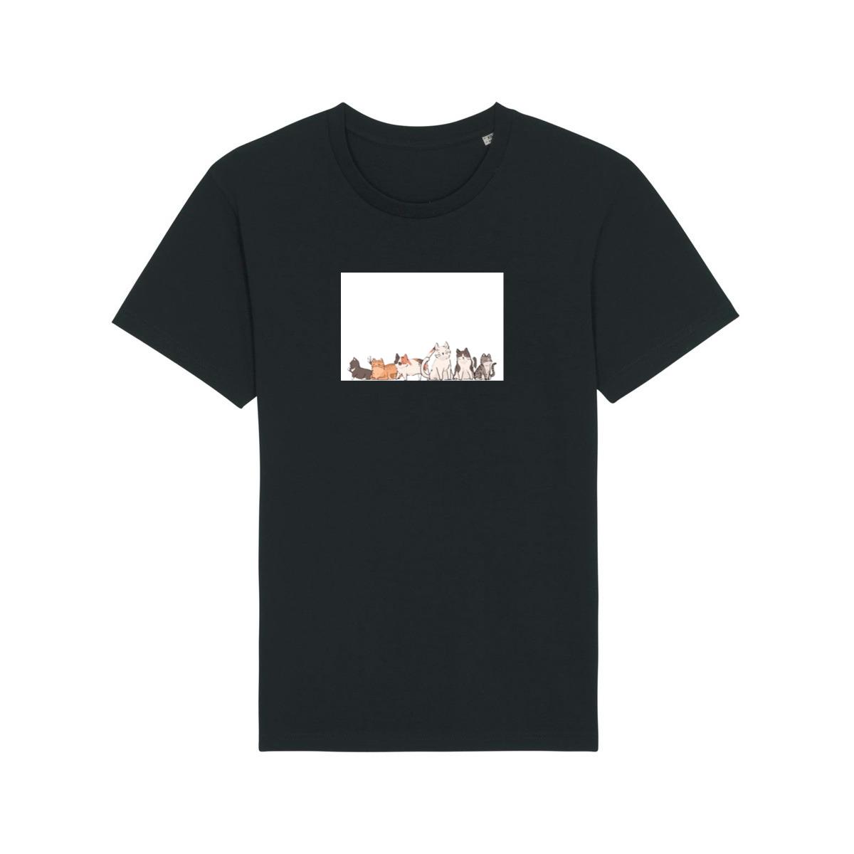 Feline Friends on Grainy Surface T-Shirts