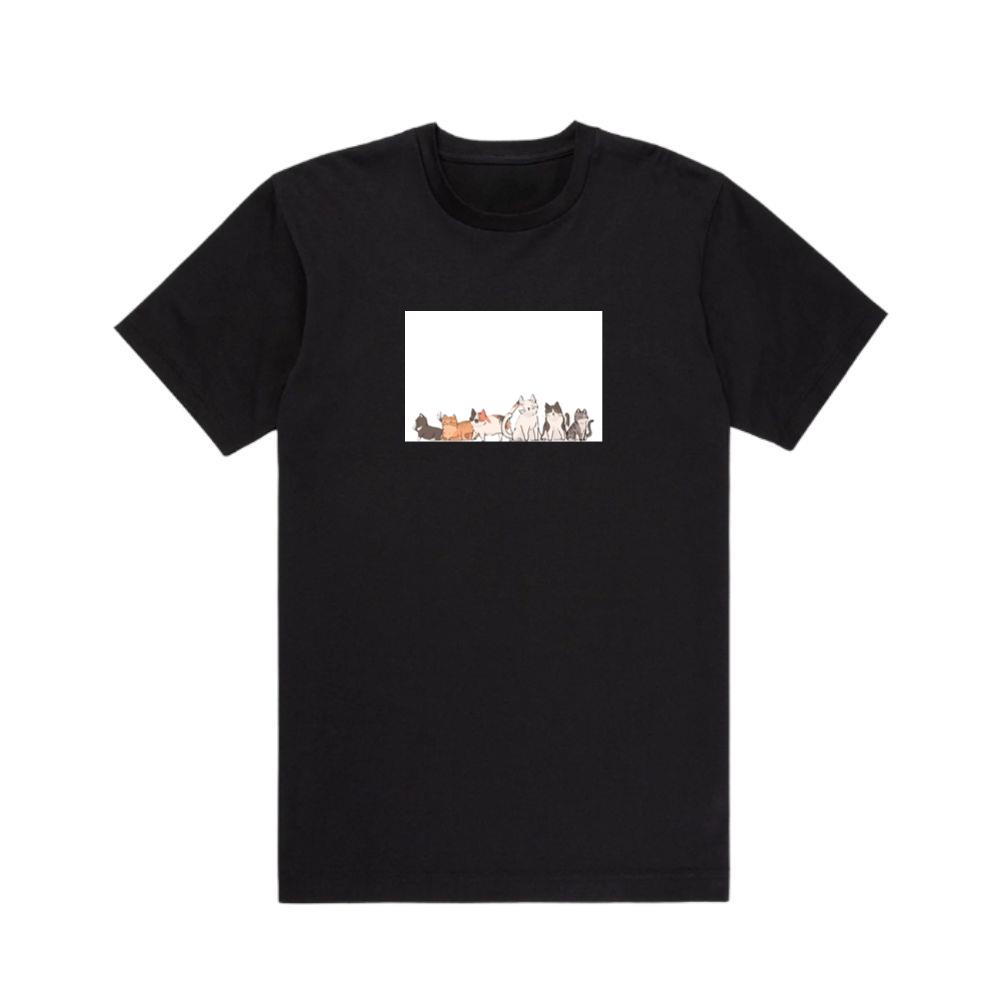 Feline Friends on Grainy Surface T-Shirts