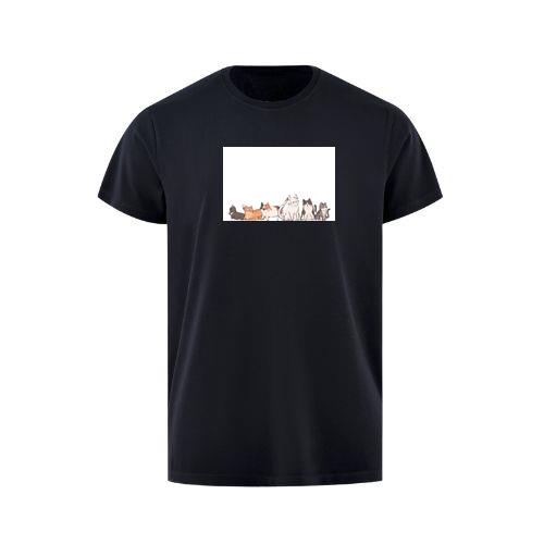 Feline Friends on Grainy Surface T-Shirts