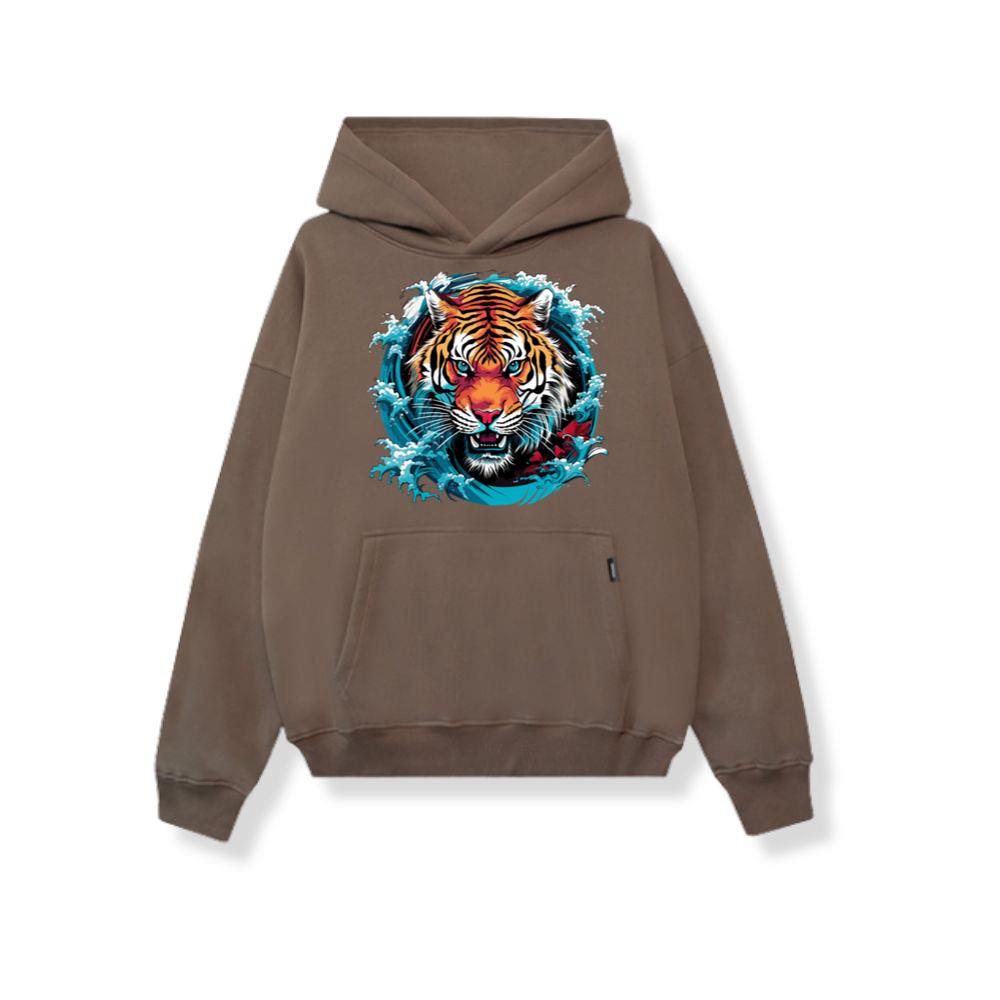 Fierce Tiger Head Japanese Sea Waves Anime Hoodies