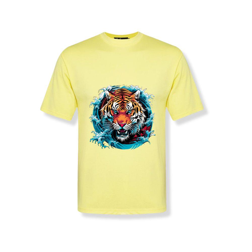 Fierce Tiger Head Japanese Sea Waves Anime T-Shirts