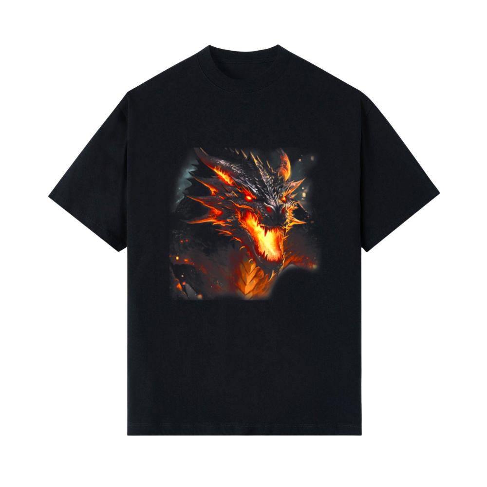 Fire Dragon Head Mythical Dragon Love Breathing Fire Fantasy T-Shirt