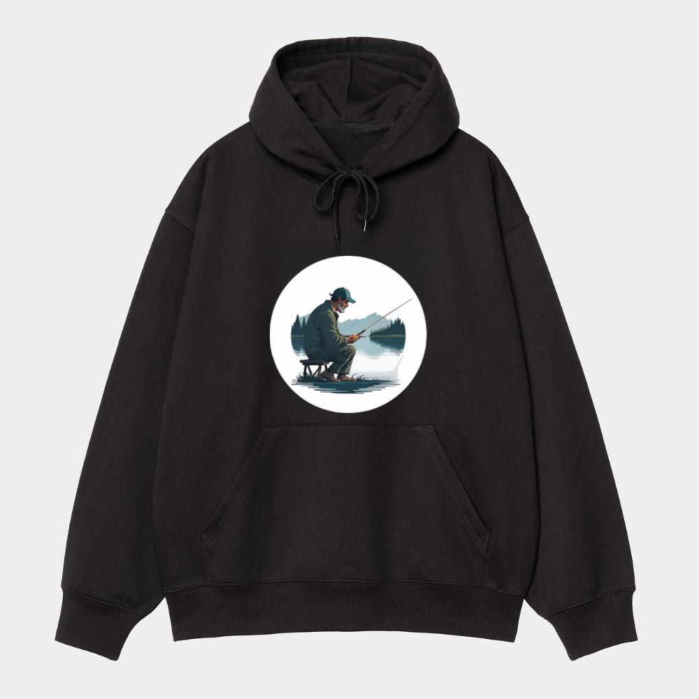 Fisherman by Calm Lake Hoodie