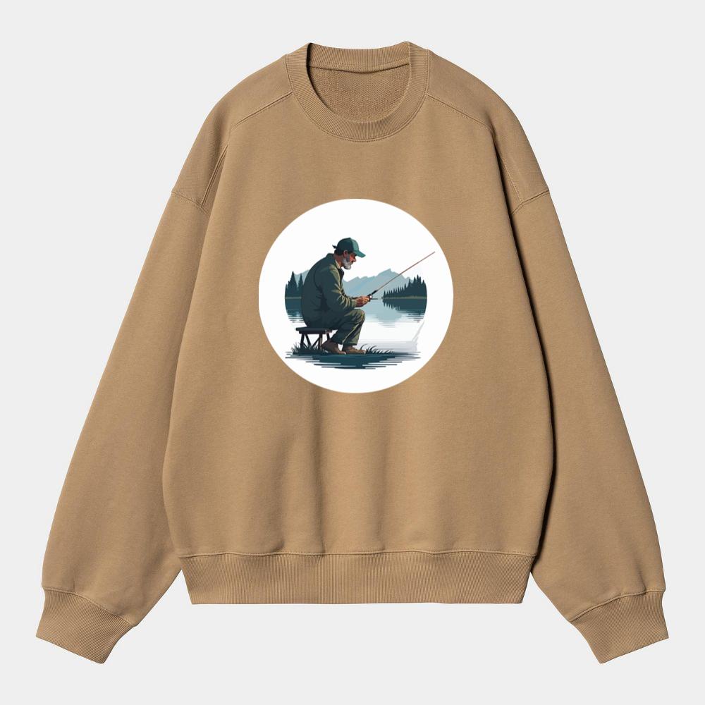 Fisherman by Calm Lake Sweatshirt