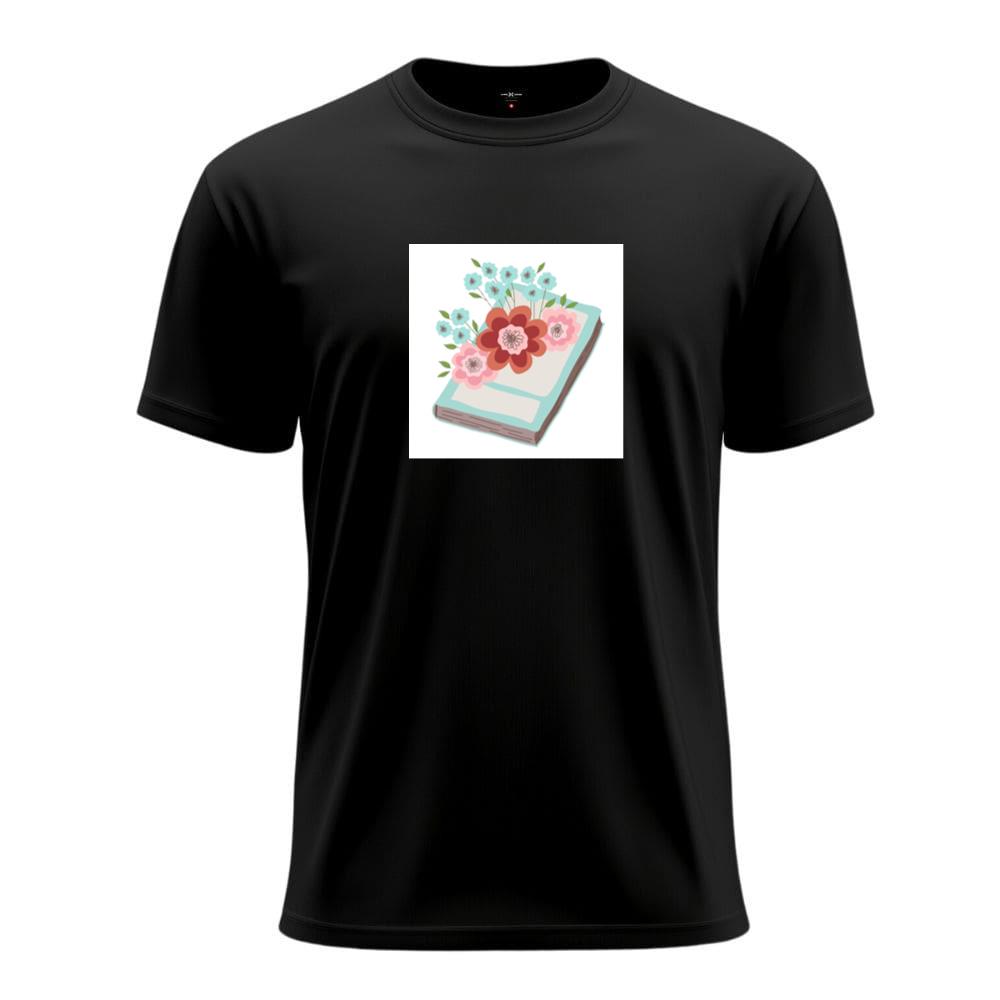 Flat Graphic Book and Blooms T-Shirts