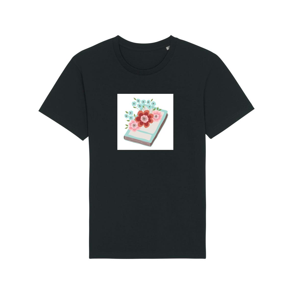 Flat Graphic Book and Blooms T-Shirts