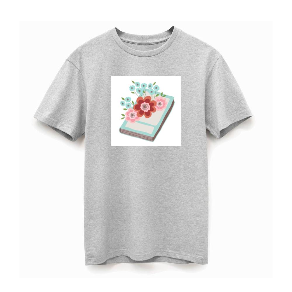 Flat Graphic Book and Blooms T-Shirts