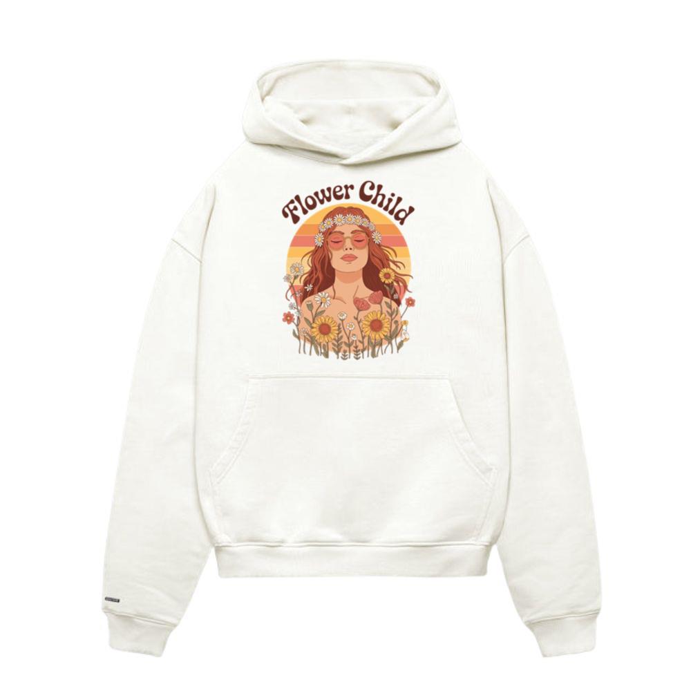 Flower Child Hippie Girl Retro Floral Graphic Hoodies