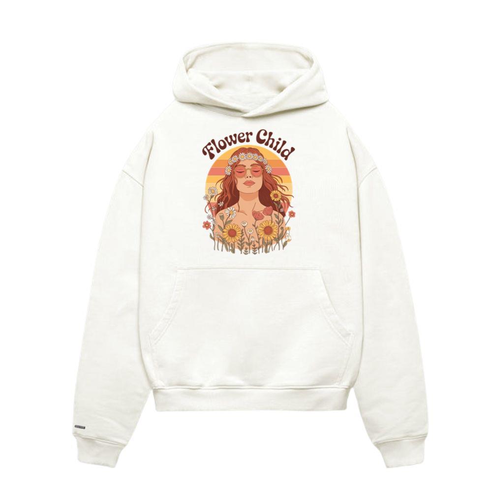 Flower Child Hippie Girl Retro Floral Graphic Hoodies