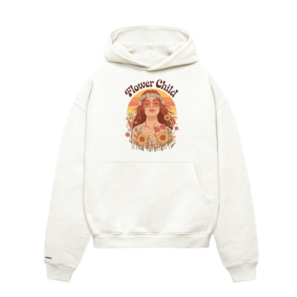 Flower Child Hippie Girl Retro Floral Graphic Hoodies