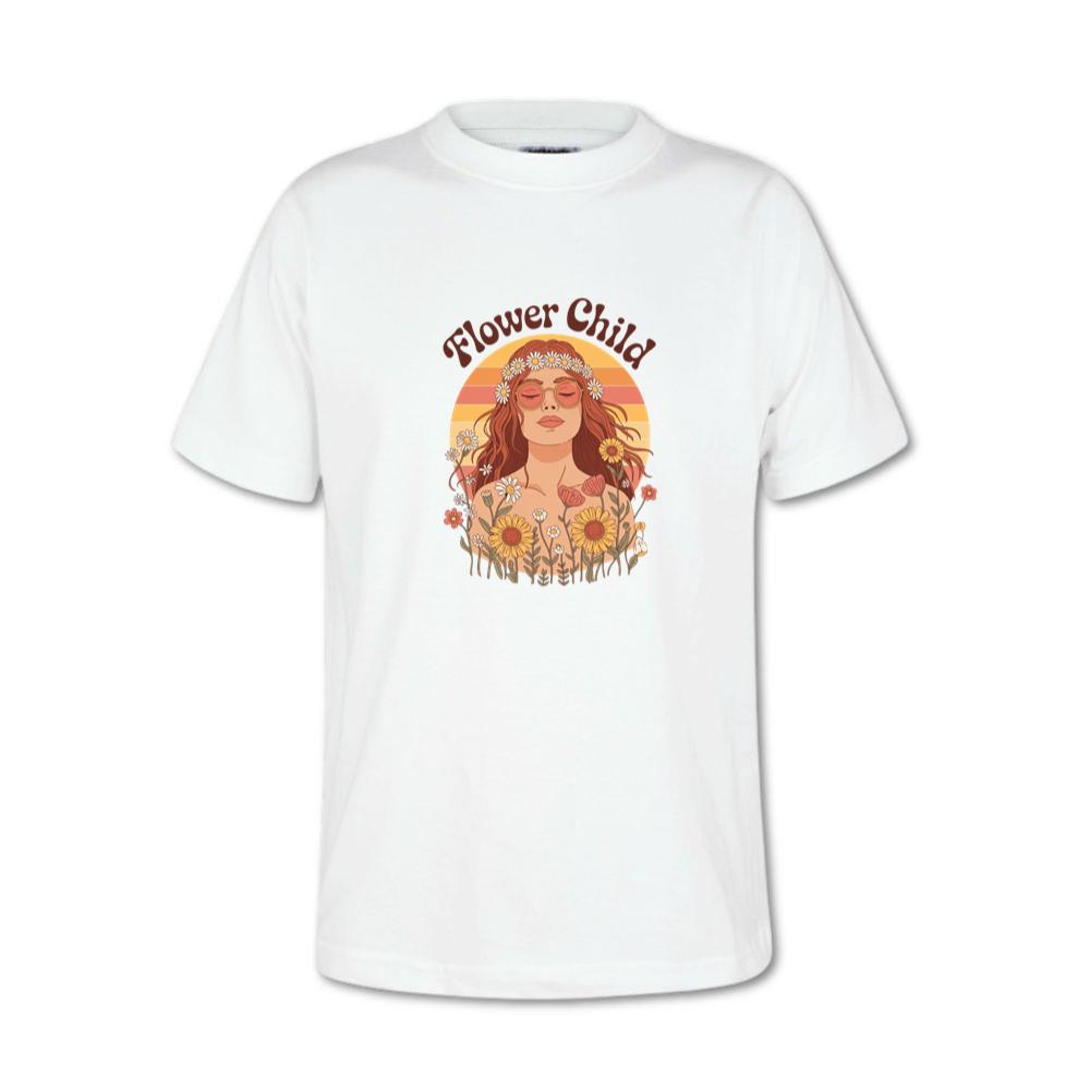 Flower Child Hippie Girl Retro Floral Graphic T-Shirt