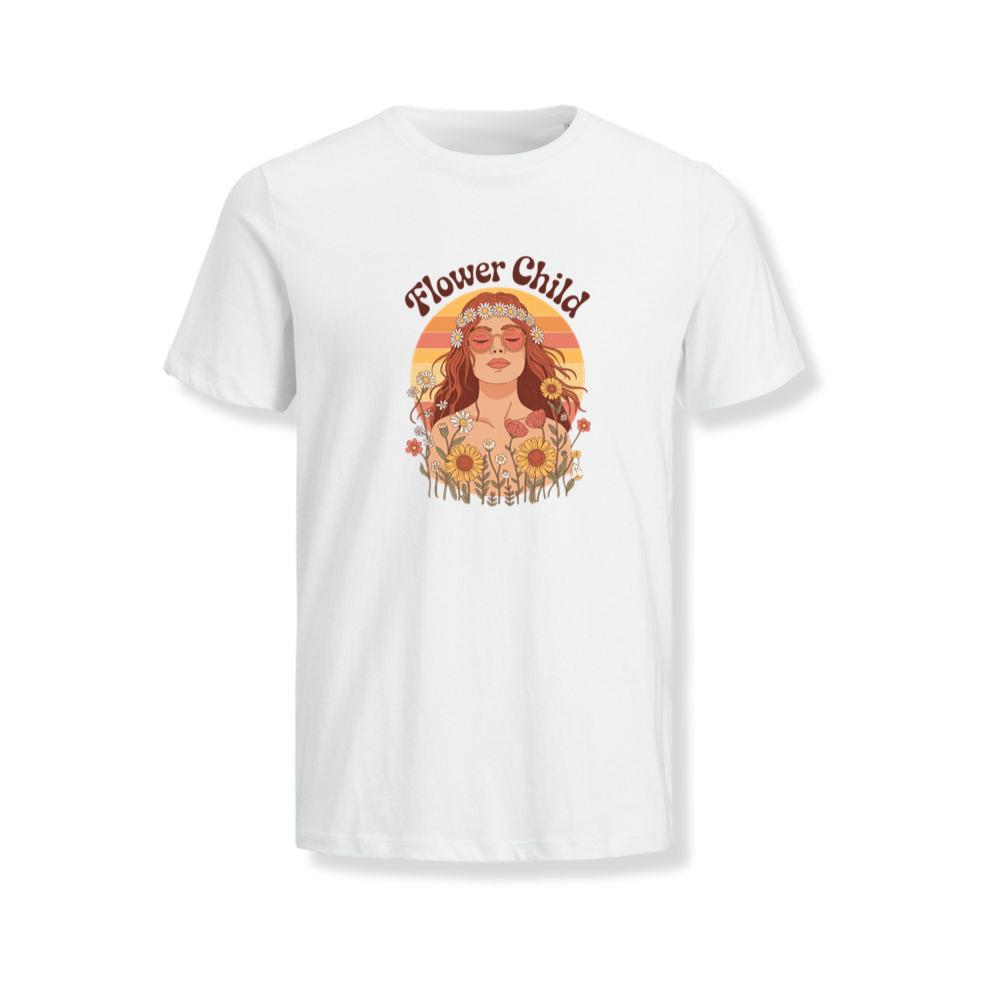 Flower Child Hippie Girl Retro Floral Graphic T-Shirts