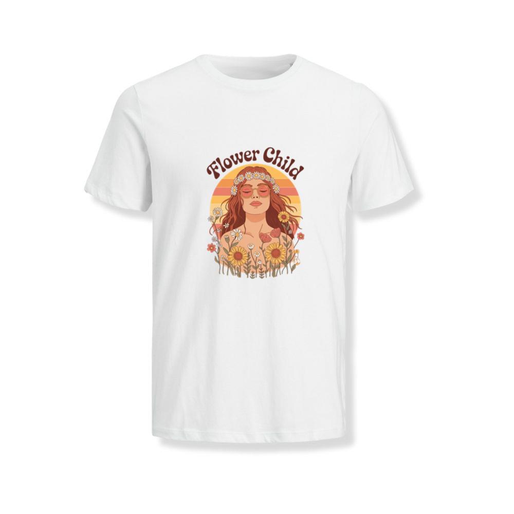 Flower Child Hippie Girl Retro Floral Graphic T-Shirts