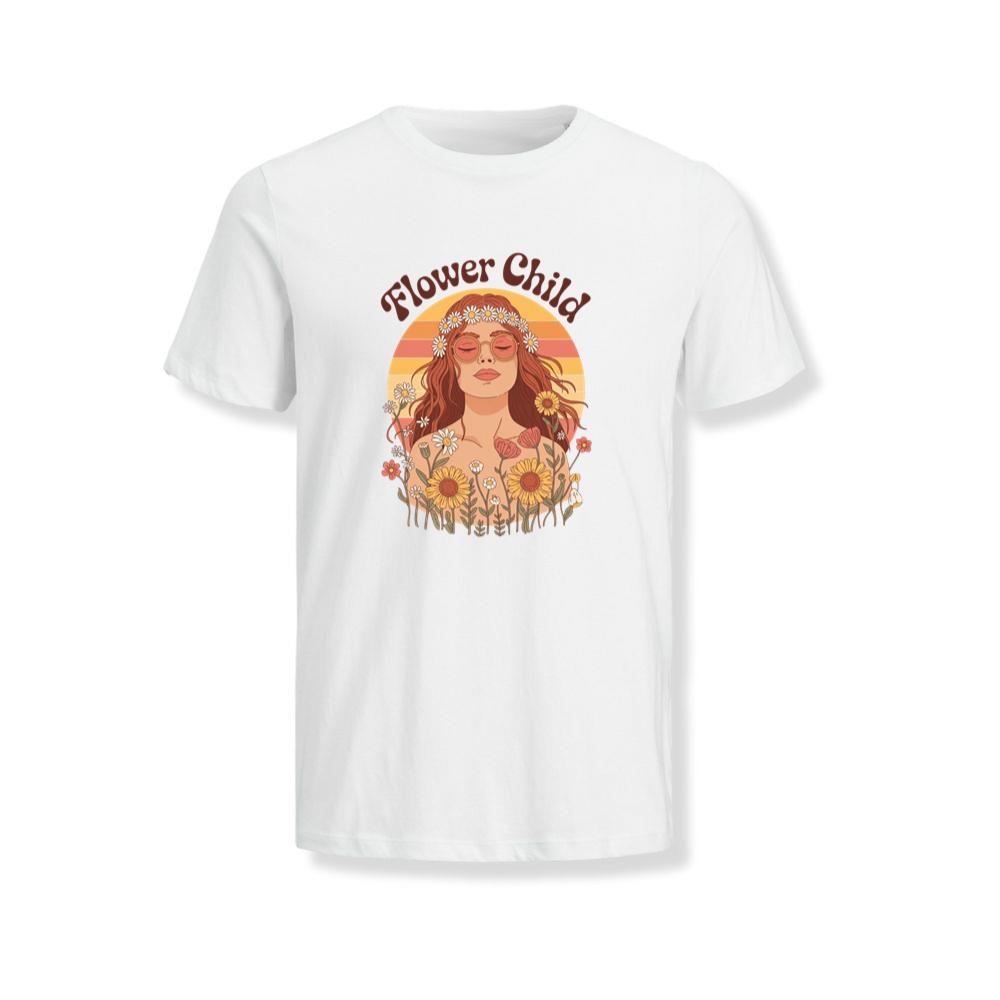 Flower Child Hippie Girl Retro Floral Graphic T-Shirts