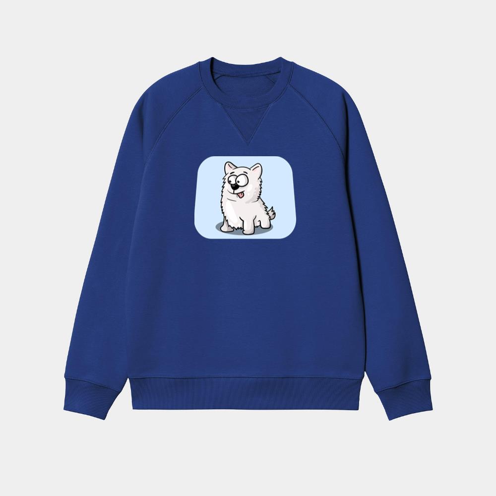 Fluffy White Dog Smiling Sweatshirt