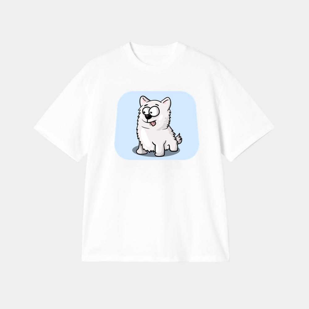 Fluffy White Dog Smiling T-Shirt