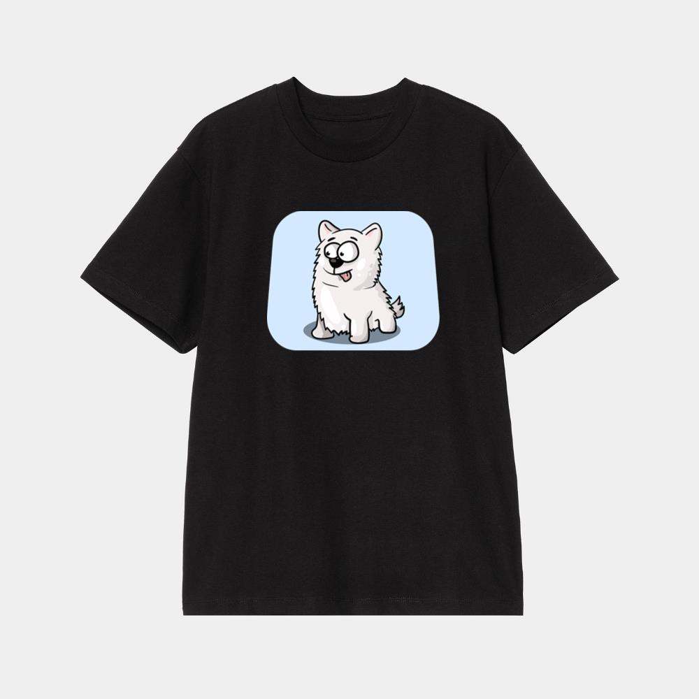 Fluffy White Dog Smiling T-Shirt