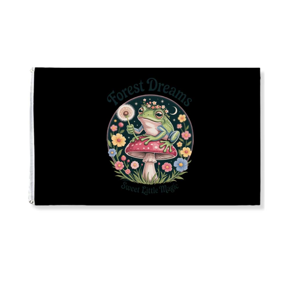 Forest Dreams Frog Fairycore Magic Retro Design Flat