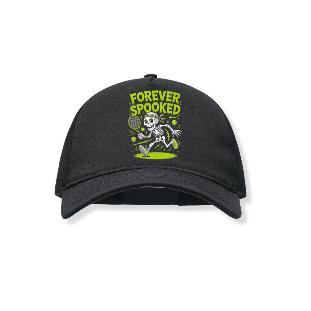 Forever Spooked Skeleton Tennis Funny Graphic Black Hat