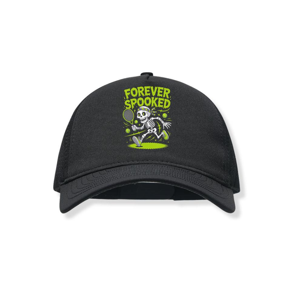 Forever Spooked Skeleton Tennis Funny Graphic Black Hat