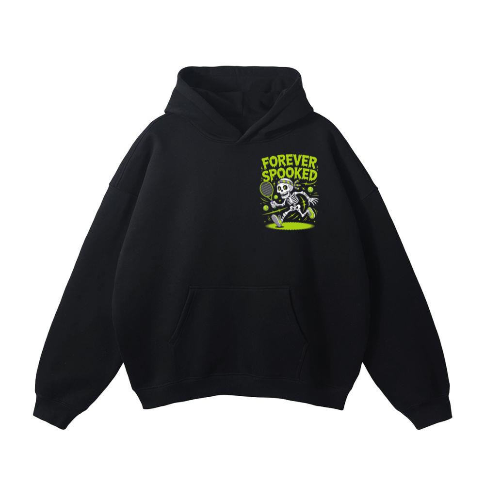 Forever Spooked Skeleton Tennis Funny Graphic Hoodie