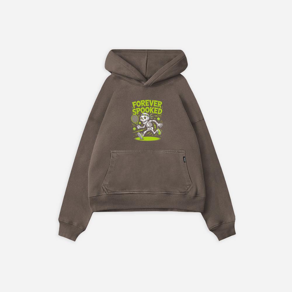 Forever Spooked Skeleton Tennis Funny Graphic Hoodie