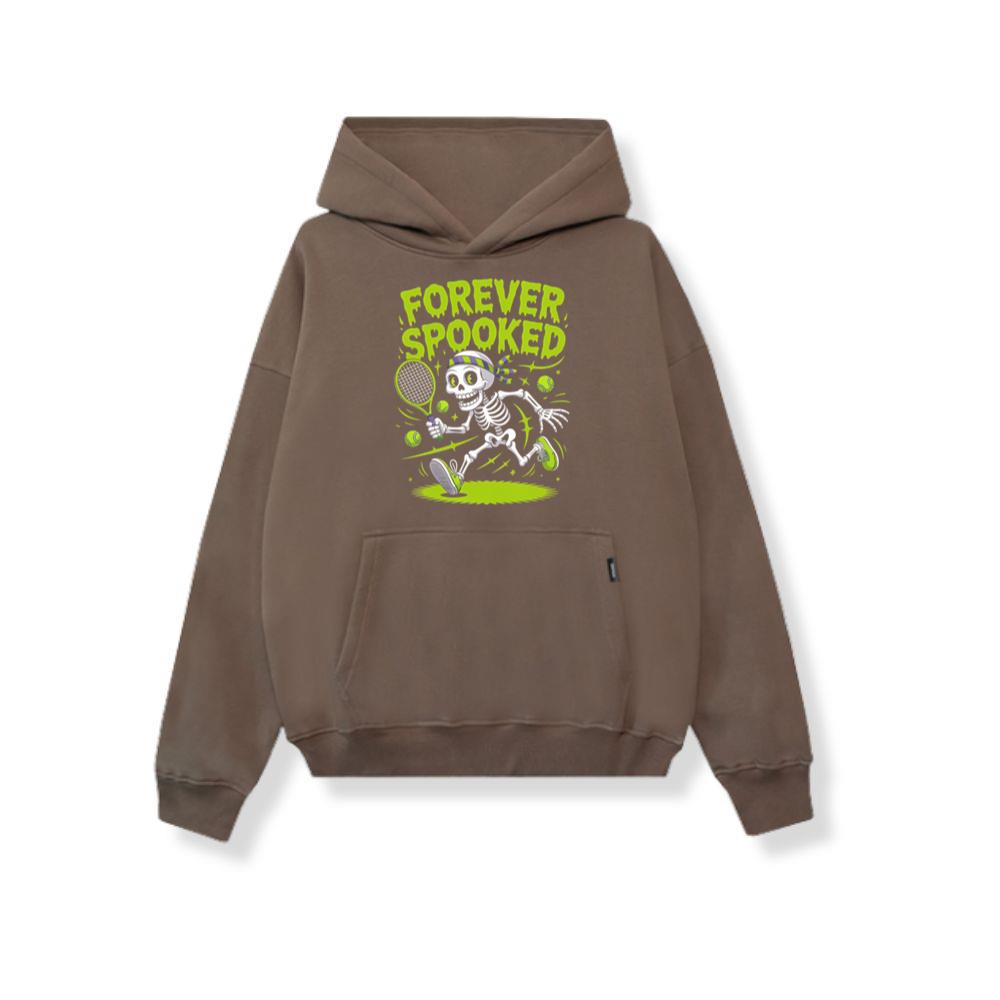 Forever Spooked Skeleton Tennis Funny Graphic Hoodie Somoslasia