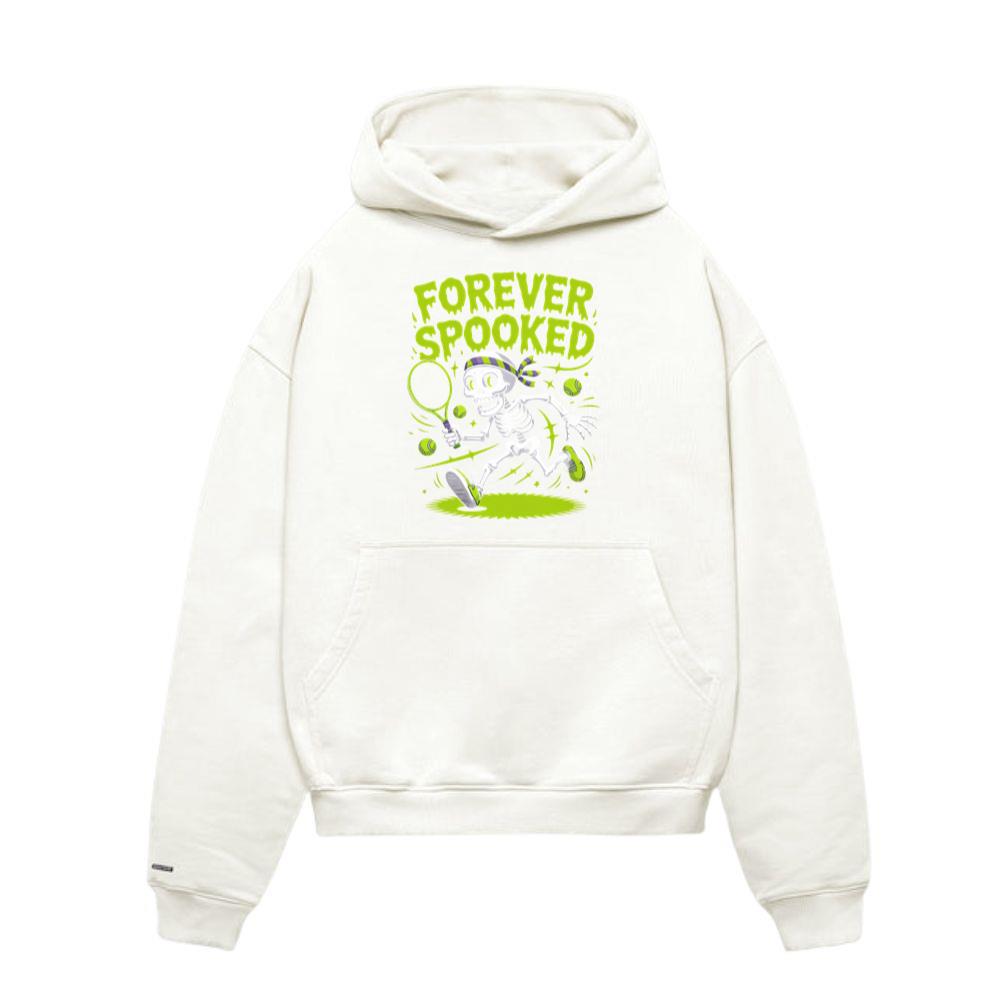 Forever Spooked Skeleton Tennis Funny Graphic Hoodie