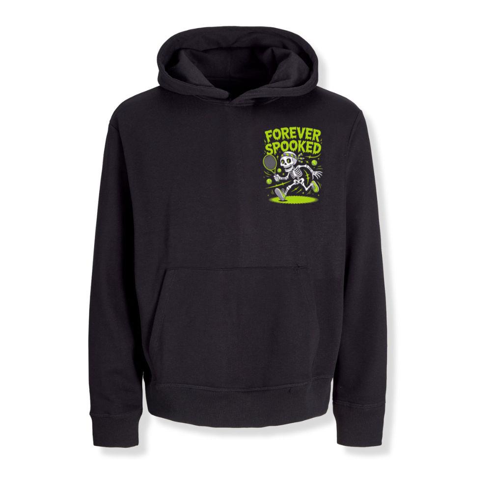 Forever Spooked Skeleton Tennis Funny Graphic Hoodie Groovethink