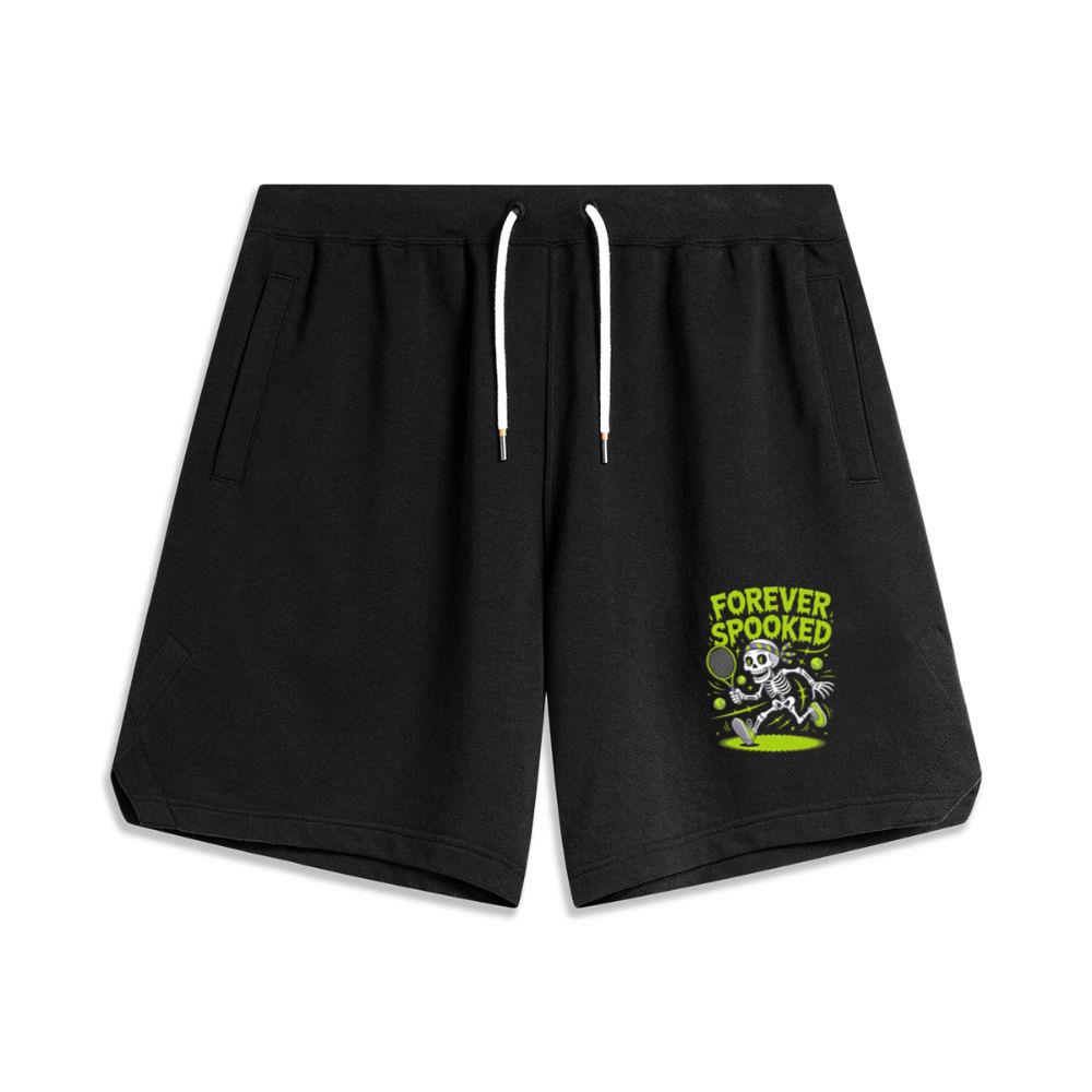 Forever Spooked Skeleton Tennis Funny Graphic Men's Basketball Shorts