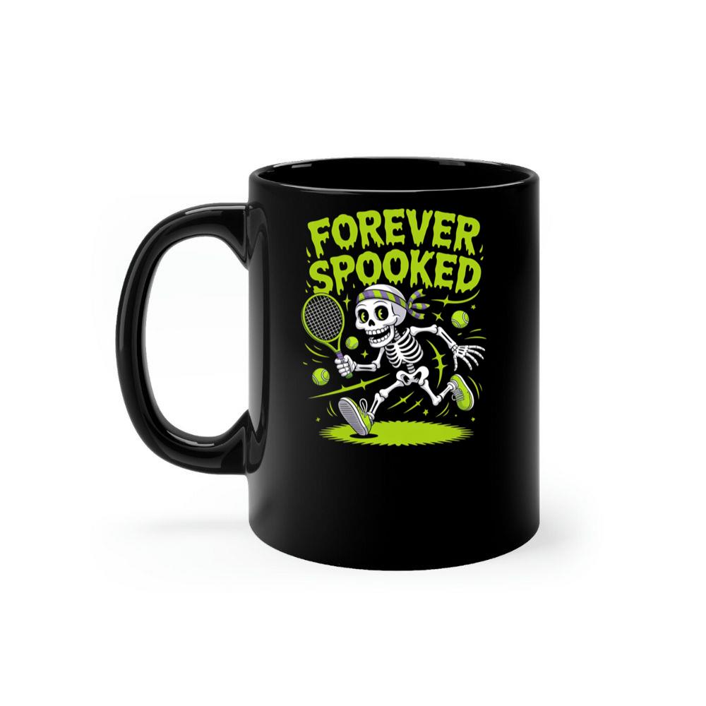 Forever Spooked Skeleton Tennis Funny Graphic Mug