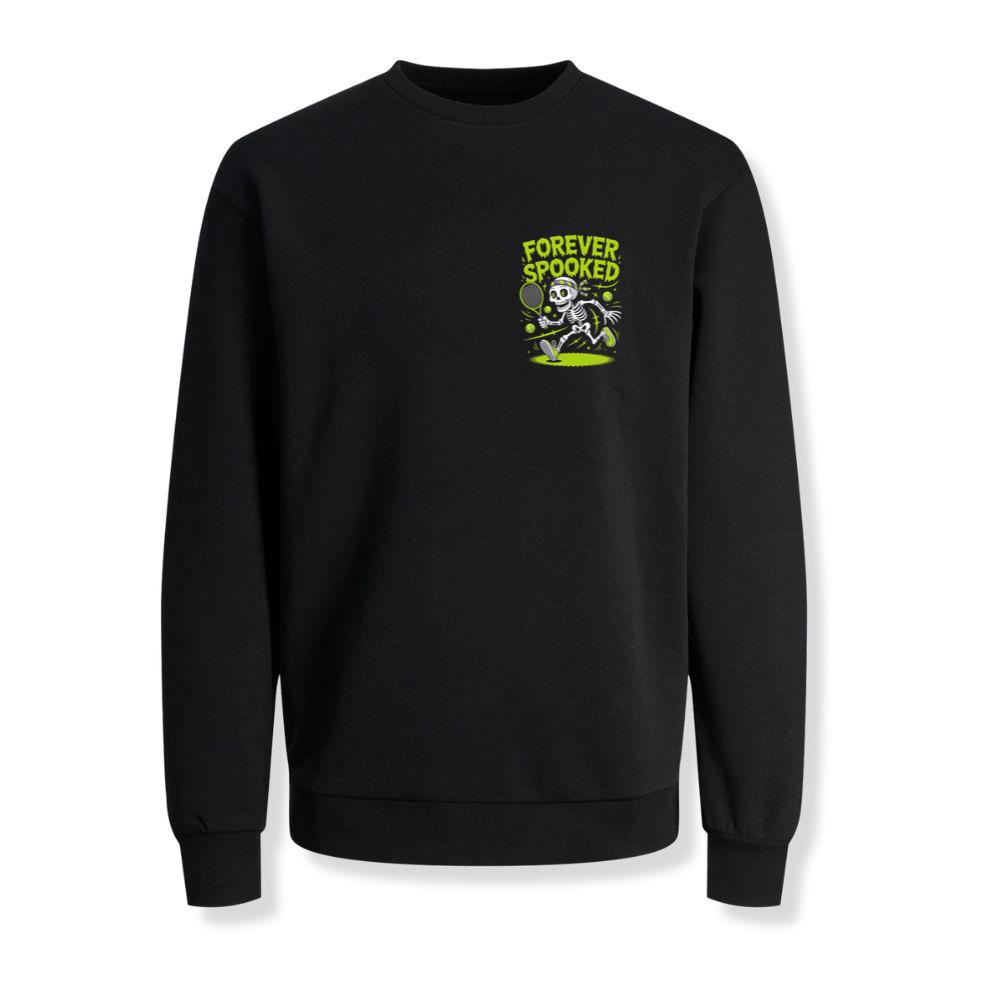 Forever Spooked Skeleton Tennis Funny Graphic Sweatshirt