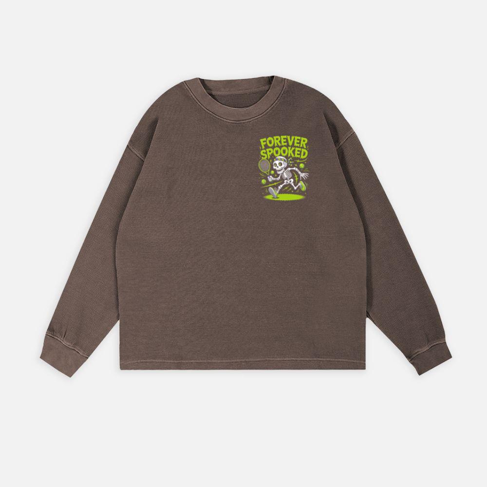 Forever Spooked Skeleton Tennis Funny Graphic Sweatshirt - Image 3