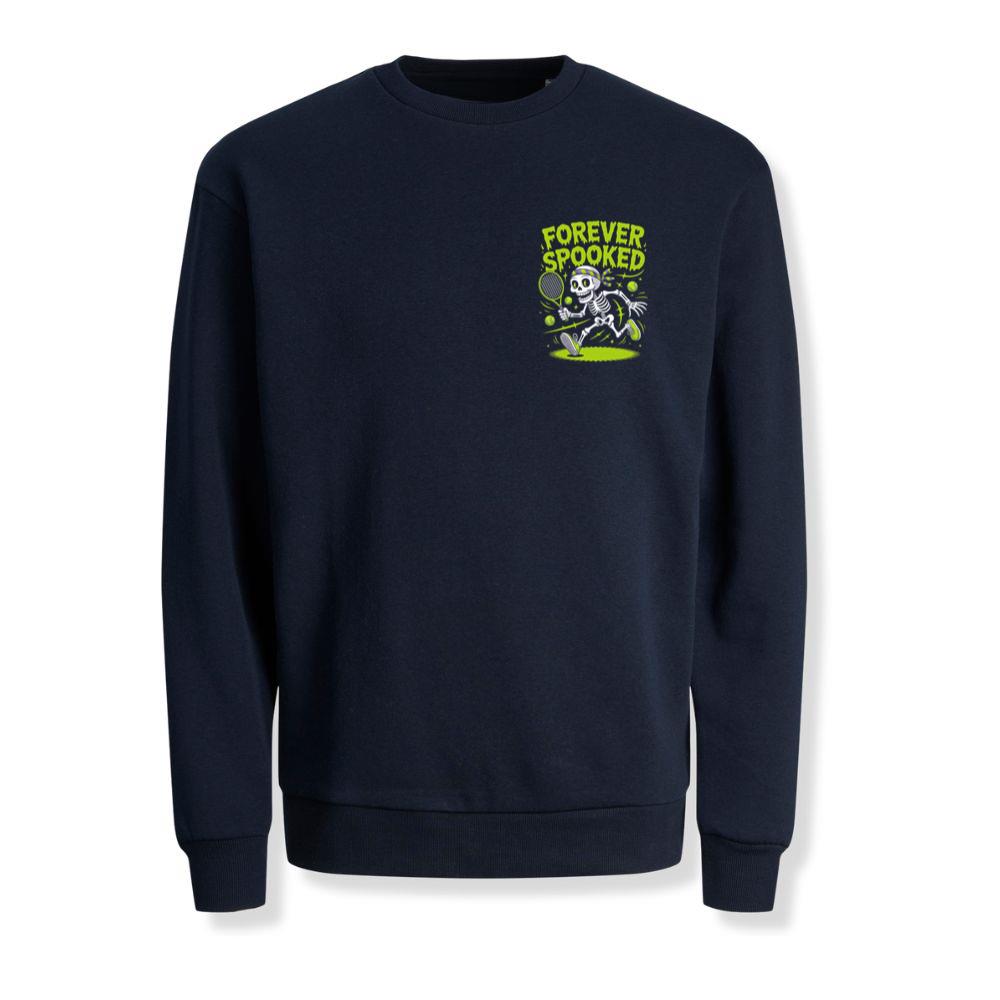 Forever Spooked Skeleton Tennis Funny Graphic Sweatshirt