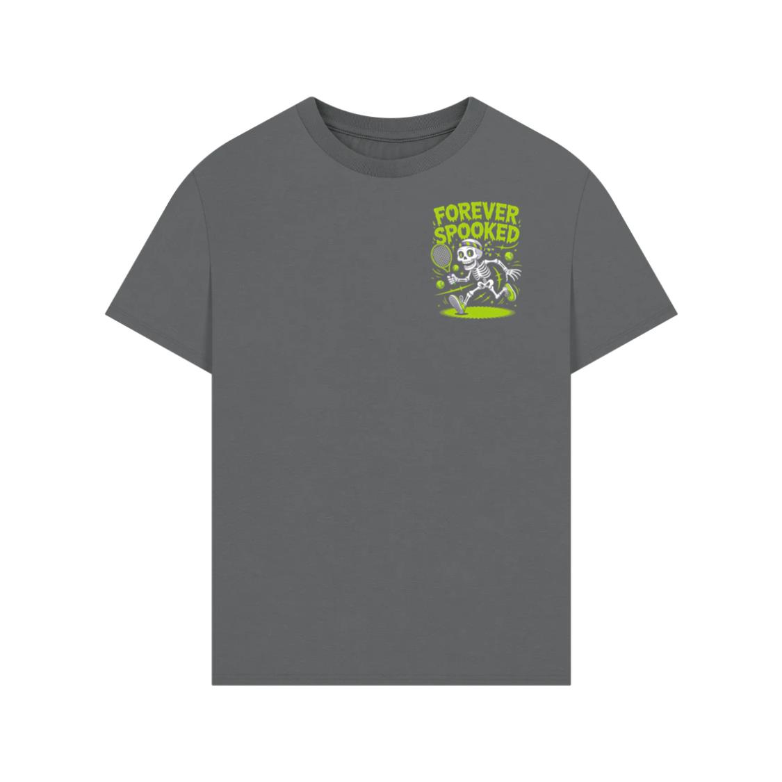 Forever Spooked Skeleton Tennis Funny Graphic T-Shirt - Image 3
