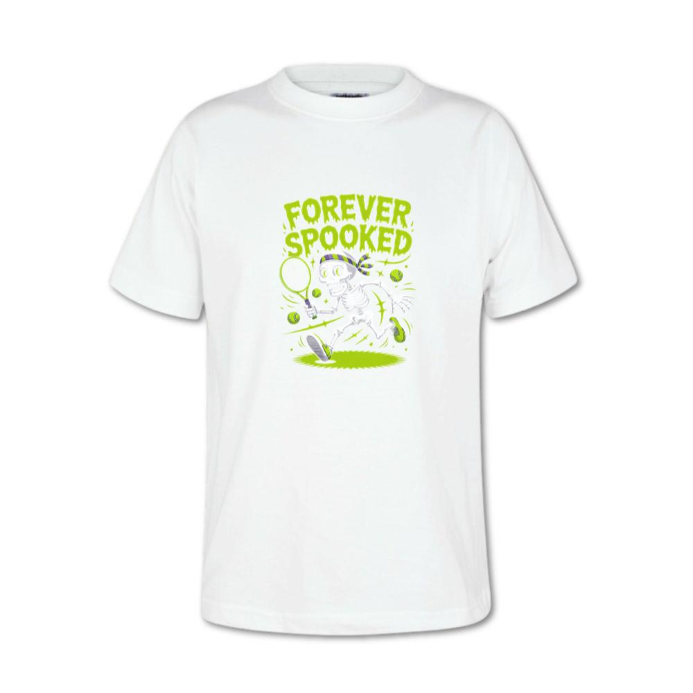 Forever Spooked Skeleton Tennis Funny Graphic T-Shirt