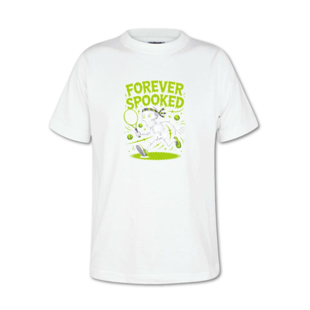 Forever Spooked Skeleton Tennis Funny Graphic T-Shirt