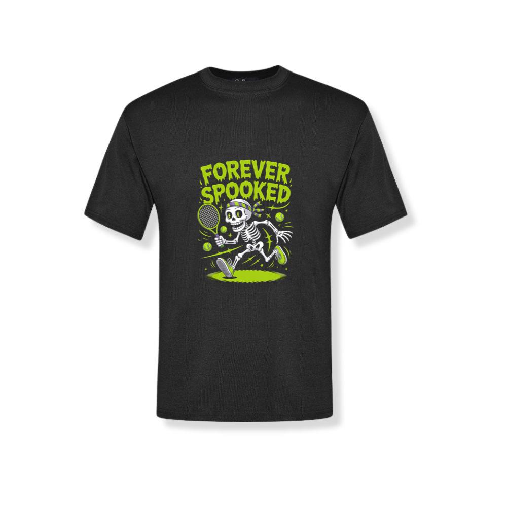 Forever Spooked Skeleton Tennis Funny Graphic T-Shirt