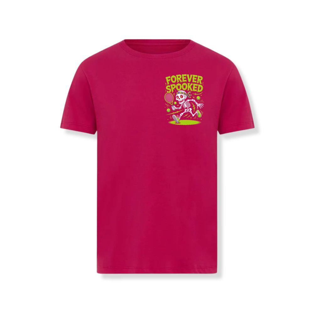 Forever Spooked Skeleton Tennis Funny Graphic TShirt Groovethink
