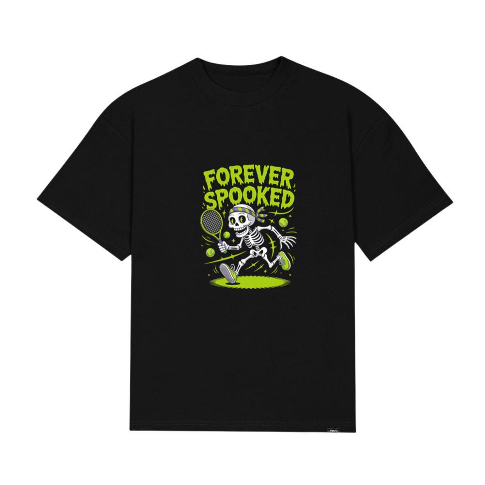 Forever Spooked Skeleton Tennis Funny Graphic T-Shirt